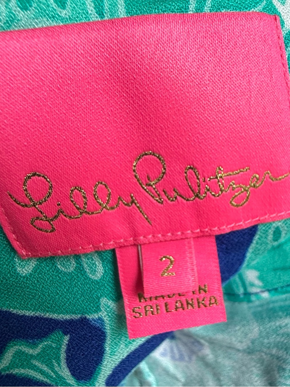 Bright Turquoise, Royal Blue & Gold Lilly Pulitzer Dress - Picture 15 of 16